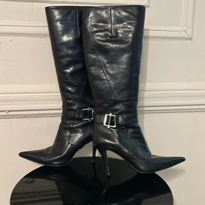 Bandolino Black Heeled Boots with Buckle Detail